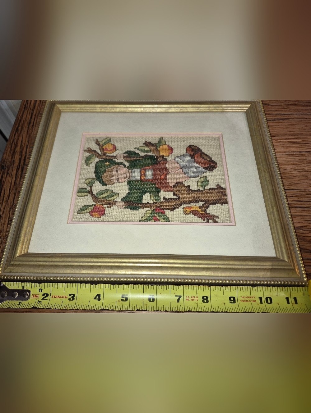2 Vintage framed cross-stitch pictures, Hummel Girl & Boy Inspired Artwork - Picture 2 of 4